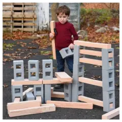 Foam Wooden Beam Building Blocks  24 Piece