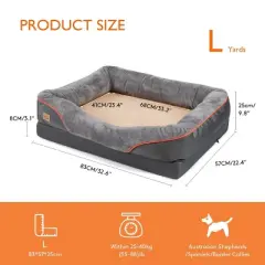 Artlogo Extra Large Memory Premium Foam Dog Bed Orthopedic Waterproof Pet Sofa Beds with Pillow & Washable Cushion & Removable Cover