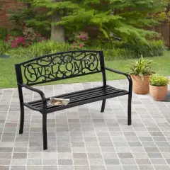 BestMassage Metal Garden Bench Outdoor Patio Furniture Park Bench