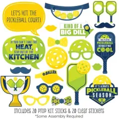 Big Dot of Happiness Let&rsquo;s Rally - Pickleball - Birthday or Retirement Party Photo Booth Props Kit - 20 Count