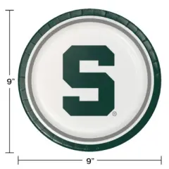 24ct Michigan State Spartans Paper Plates Green - NCAA