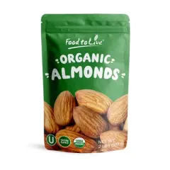 Organic Dry Roasted Almonds - Non-GMO, Unsalted, Vegan, Keto, Paleo, Kosher, Bulk, High in Protein, Dietary Fiber