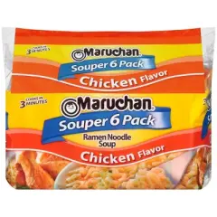 Maruchan Souper 6-Pack Chicken Ramen Noodle Soup - 18oz/6ct
