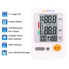 LotFancy Arm Blood Pressure Monitor with Cuff 8.7" - 14.2&rdquo;, AC Adapter Inclded
