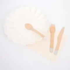 Meri Meri Silver Wooden Cutlery Set (Pack of 24)