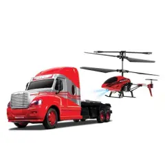 World Tech Toys Mega Hauler Remote Control Gyro Helicopter and Truck 3.5"- 2pk
