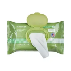 McKesson Flushable* Wet Wipes - Aloe & Vitamin E Formula, Gentle on Skin, Plant-Based Adult Cleansing Wipes - Scented