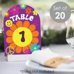 Big Dot of Happiness 60&rsquo;s Hippie - 1960s Groovy Party Double-Sided 5 x 7 inches Cards - Table Numbers - 1-20