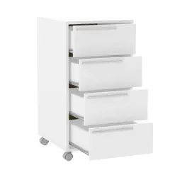 Maia 4 Drawer File Cabinet White - Polifurniture