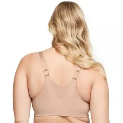 Glamorise Womens MagicLift Front-Closure Posture Back Wirefree Bra 1265 Caf&eacute;