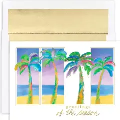 Masterpiece Studios Warmest Wishes 18-Count Christmas Cards, Palm Trio, 7.87" x 5.62, 918700