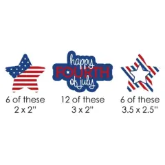 Big Dot of Happiness 4th of July Paper Straw Decor - Striped Decorative Straws for Independence Day - Set of 24