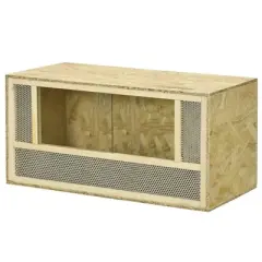 Resenkos Wooden Reptile Terrarium with Sliding Door for Chameleon, Lizard, Snake, Frog, Turtle Beige