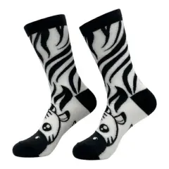 Crazy Dog Women's Zebra Socks Funny Cute Adorable Striped Zebras Footwear