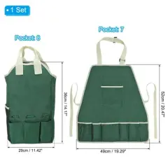 Unique Bargains Oxford Cloth Garden Multi-Purpose Gardening Apron & Tool Bag with Pockets Green 1 Pc