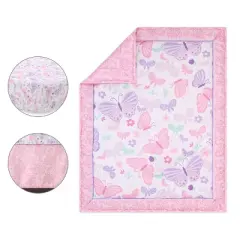 The Peanutshell Butterfly Song Crib Bedding Set and 4 Pk Sheets - 7 Piece Set
