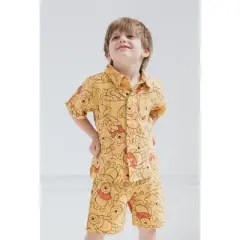 Disney Winnie the Pooh Mickey Mouse Goofy Donald Duck Daisy Duck Button Down Shirt & Shorts Newborn to Toddler