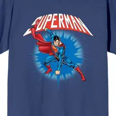 Superman Character Art Crew Neck Short Sleeve Navy Women's T-shirt