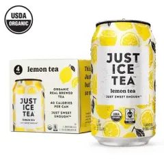 JUST ICE TEA Lemon Black Tea - 4pk/12 fl oz Cans