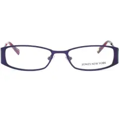 Jones New York J461 51mm Women's Metal Oval Designer Eyeglasses OR Blue Light Filter OR Reading Glasses in Plum Purple Zebra Stripe