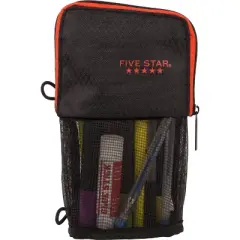 Mead Five Star Stand and Store Pencil Pouch (Colors May Vary): Zipper Closure, Multicolored, Polyester & Fabric, 8"x4.5"