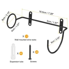 Unique Bargains Spiral Metal Wine Bottle Display Holder Wall Storage Shelf 12 Pcs