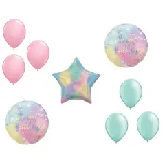 LOONBALLOON Unicorn Theme Balloon Set, 17inch LUMINOUS BIRTHDAY Balloons, Star Foil and 6x latex balloons
