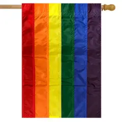 Rainbow Applique & Embroidered House Flag Pride 28" x 40" Briarwood Lane