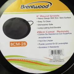 Brentwood Carbon Steel Nonstick Round Comal Griddle for Single Burner