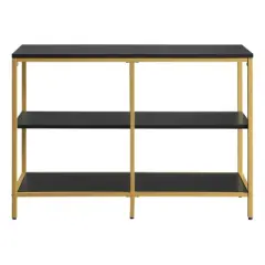 30" Modern Life Double 3 Shelves Bookcase Credenza Black - OSP Home Furnishings
