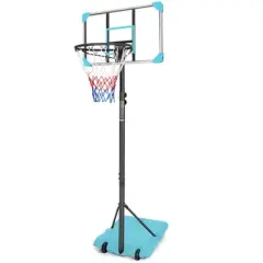 YONWAY Portable Basketball Goal System with Stable Base and Wheels for Indoor Outdoor height adjustable 5.6 to 7ft Basketball Hoop 28 Inch Backboard