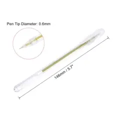 Unique Bargains 0.6mm Tip Gel Ink Rollerball Pens Gold/Silver/White 9 Pcs