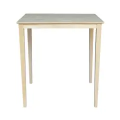 30" X 42" Solid Wood Bar Height Table Unfinished - International Concepts