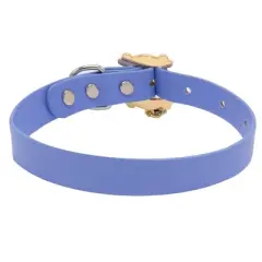 Buckle-Down Vegan Leather Dog Collar - Friends Purple with Monica's Door Frame Buckle & Metal Charms