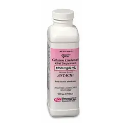Calcium Carbonate Oral Suspension 1250mg/5 ml Antacid, 16 Oz