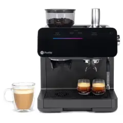 GE Profile Semi Automatic Stainless Steel Espresso Maker and Frother Black: Electric Coffee Machine, 1450W, 10 Cup Capacity