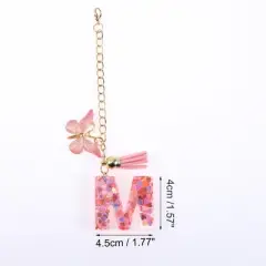 Unique Bargains Heart Sequin Letter M Butterfly Tassel Water Cup Pendant Pink 1 Pc