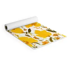 Alison Janssen YELLOW ROAMING WILDFLOWERS (6mm) 70" x 24" Yoga Mat - Society6
