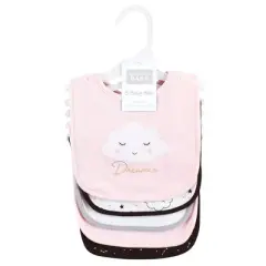 Hudson Baby Infant Girl Cotton Bibs, Dreamer, One Size