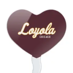 Loyola University Chicago Secondary Heart Love Cupcake Picks Toppers Decoration Set of 6