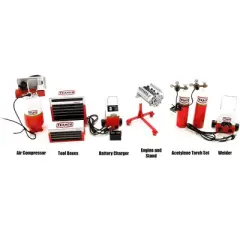 Garage Shop Tools #1 "Texaco Oil" Set of 6 pieces 1/18 Diecast Replica by GMP