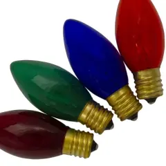 Northlight Pack of 4 Multi-Colored C7 Transparent Christmas Replacement Bulbs