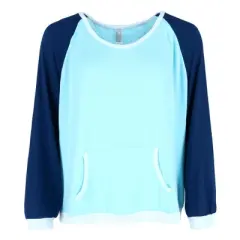 PJ Couture Women's Plus Size Patterned Jogger and Raglan Top Long Pajama Set