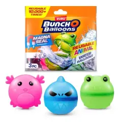 Bunch O Balloons Reusable Water Balloons Animals - 3pk: Silicone Pool Toys for Kids