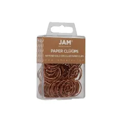 JAM Paper Circular Small Paper Clips Rose Gold 2 Packs of 50 (21832061B)