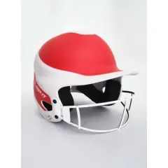 RIP-IT Vision Pro Matte Two Tone Softball Batting Helmet - Scarlet/White S/M