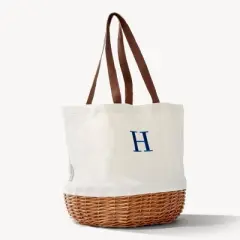 Personalization Mall Initial Embroidered Picnic Basket Set
