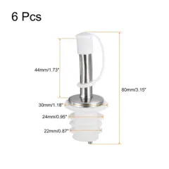 Unique Bargains Stainless Steel Integrated Dust-proof Cap Spouts Wine Bottle Pourers 6 Pcs