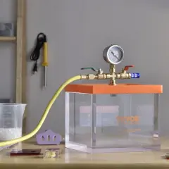VEVOR 2 Gallon Vacuum Chamber, Upgraded Multipurpose Acrylic Vacuum Degassing Chamber, Transparent Vacuum Chamber, Transparent