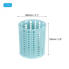 Unique Bargains Plastic Cute Desk Organizer Large-capacity Pencil Holder 3.1x3.1x3.9 Inch 4 Pcs
